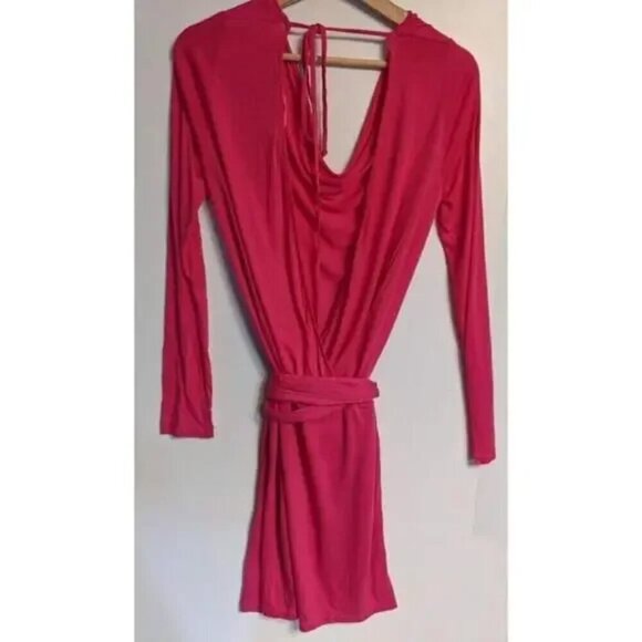 NWT Haute Hippie | Draped Open Back Dress in Pink - Picture 3 of 7